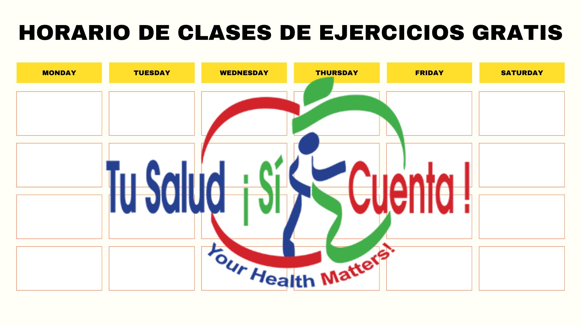 Exercise Schedule Spanish